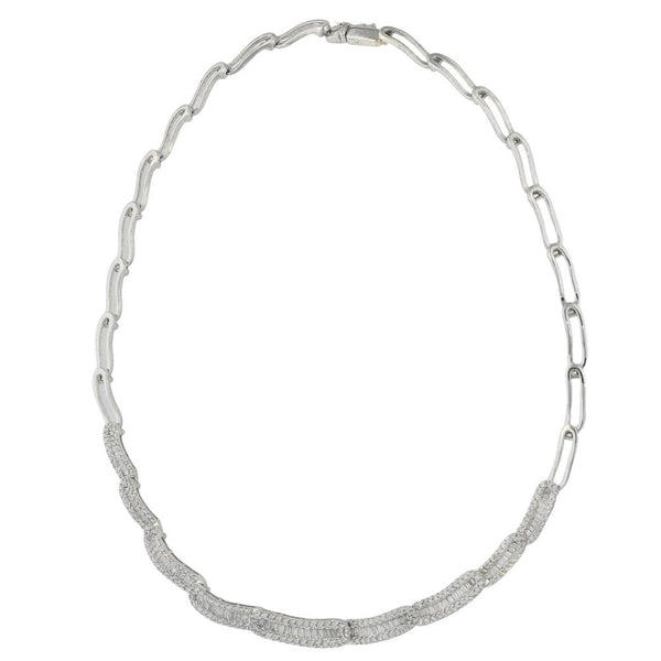 18ct White Gold Diamond Collarette - 16" - 2.74ct