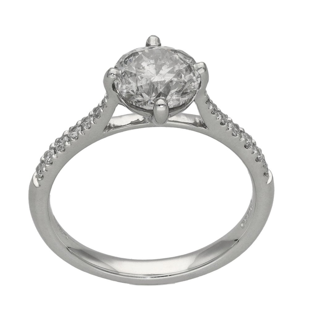 Ladies Platinum Certified Diamond Engagement Ring - 1.67ct