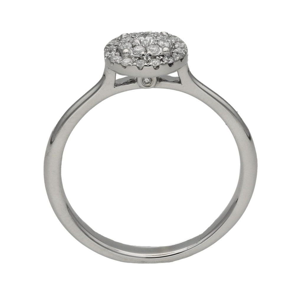 Ladies 18ct White Gold Diamond Cluster Ring - 0.25ct