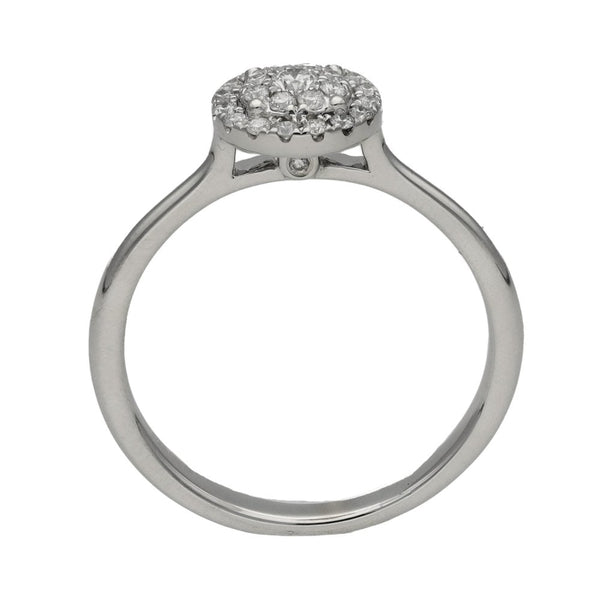 Ladies 18ct White Gold Diamond Cluster Ring - 0.25ct
