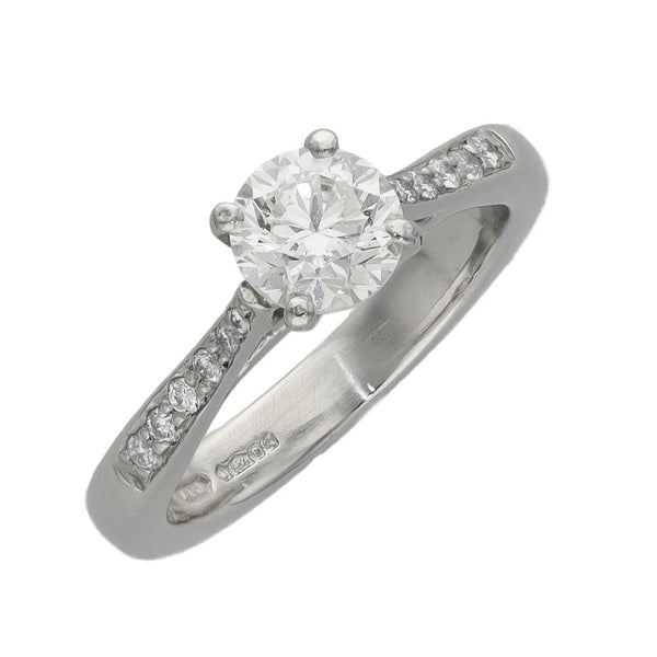 Ladies Platinum Diamond Solitaire Engagement Ring - 0.75ct