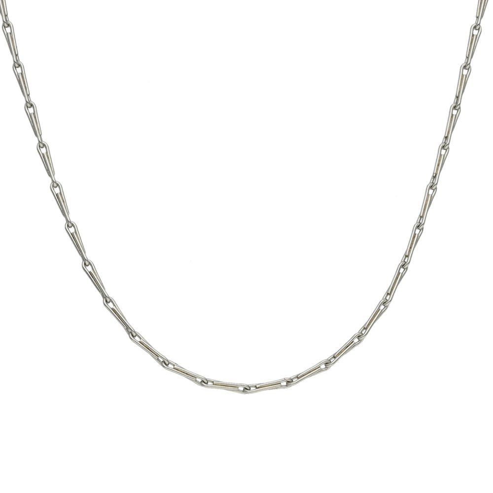 9ct White Gold Barleycorn Chain - 18" - 2.4g
