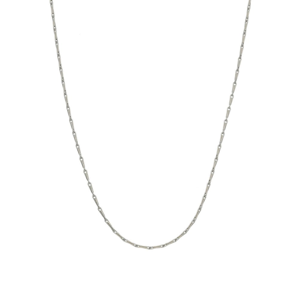 9ct White Gold Barleycorn Chain - 18" - 2.4g