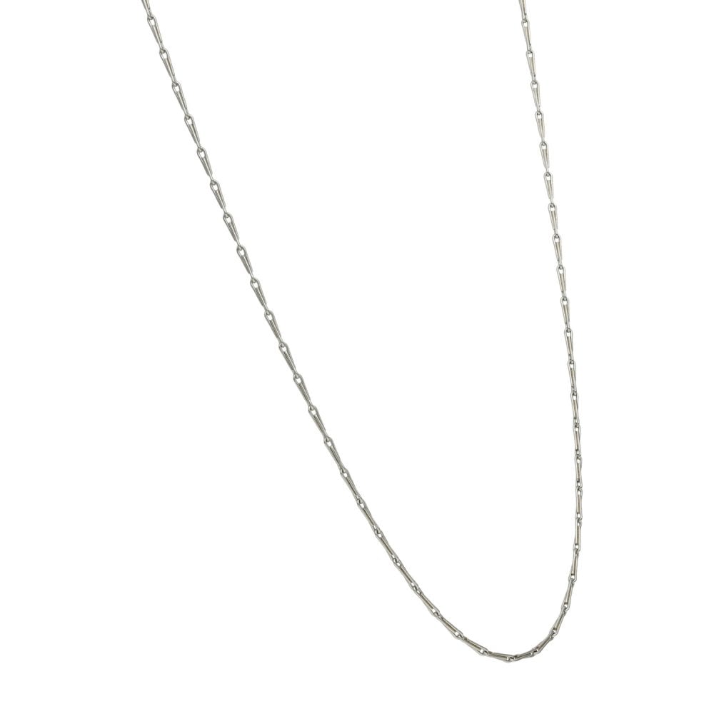 9ct White Gold Barleycorn Chain - 18" - 2.4g
