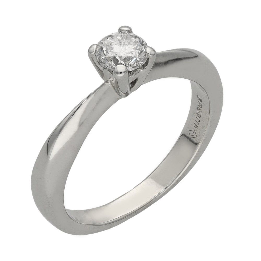 18ct White Gold Diamond Solitaire Engagement Ring - 0.50ct