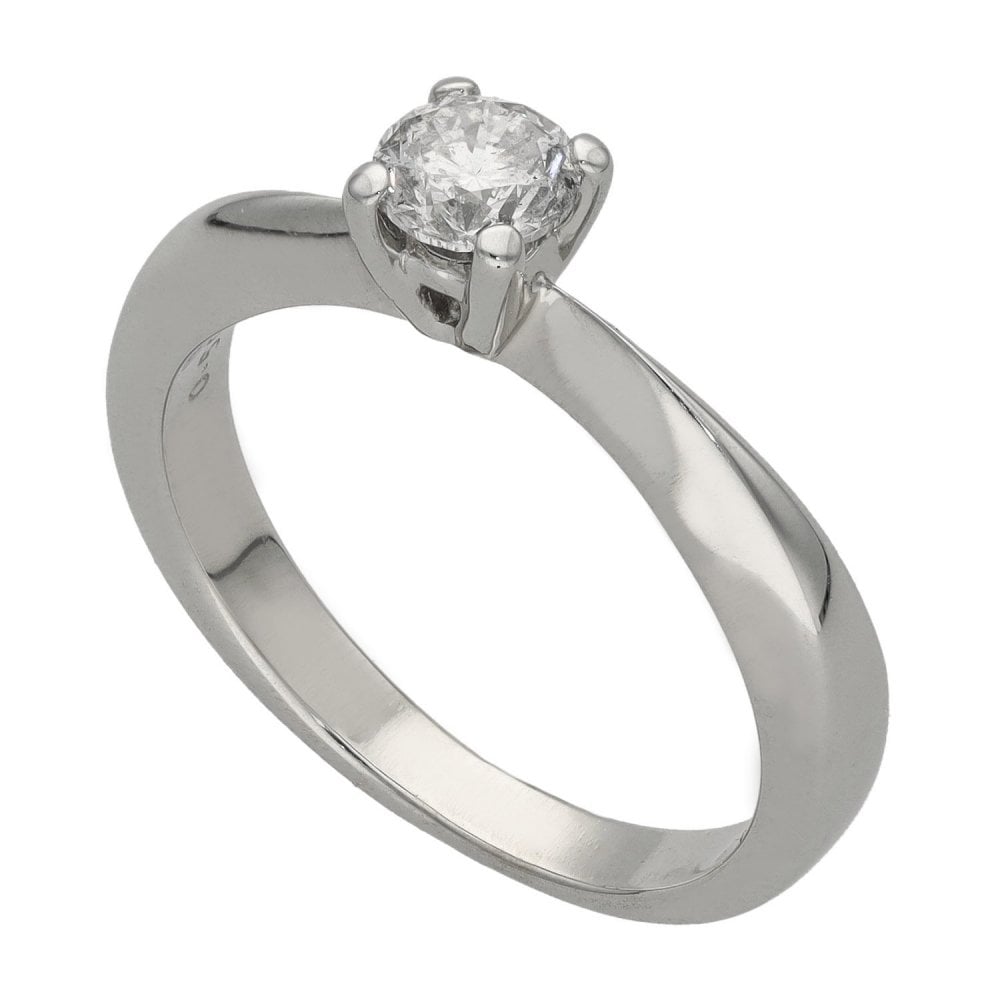 18ct White Gold Diamond Solitaire Engagement Ring - 0.50ct