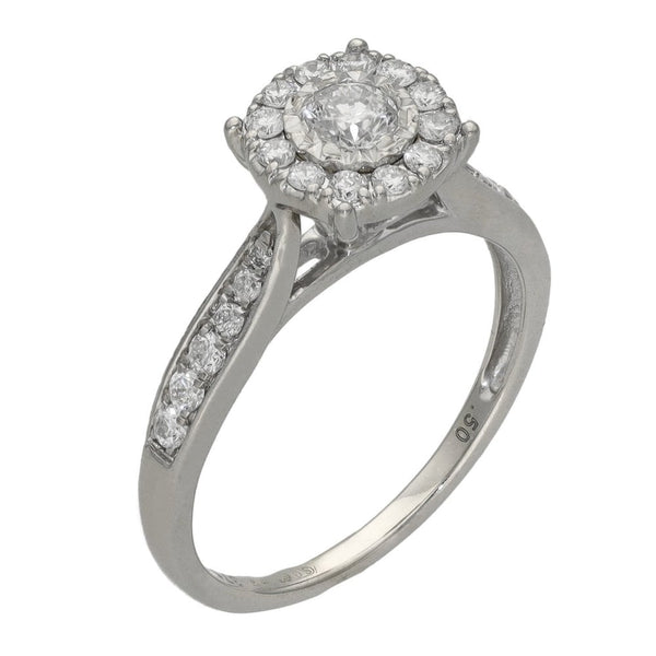 Ladies 9ct White Gold 0.50ct Diamond Cluster Ring - H/I