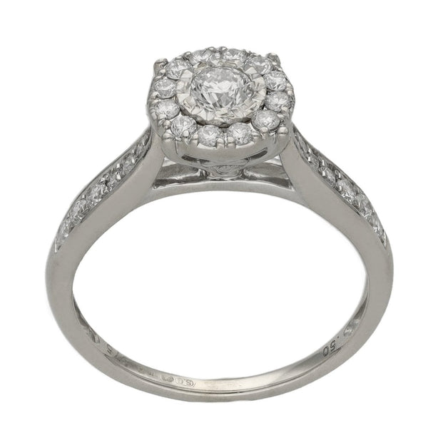 Ladies 9ct White Gold 0.50ct Diamond Cluster Ring - H/I