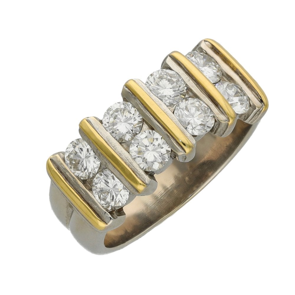 Ladies 18ct Yellow & White Gold Diamond Dress Ring - 1.28ct