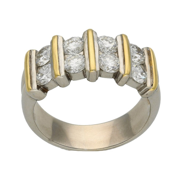 Ladies 18ct Yellow & White Gold Diamond Dress Ring - 1.28ct