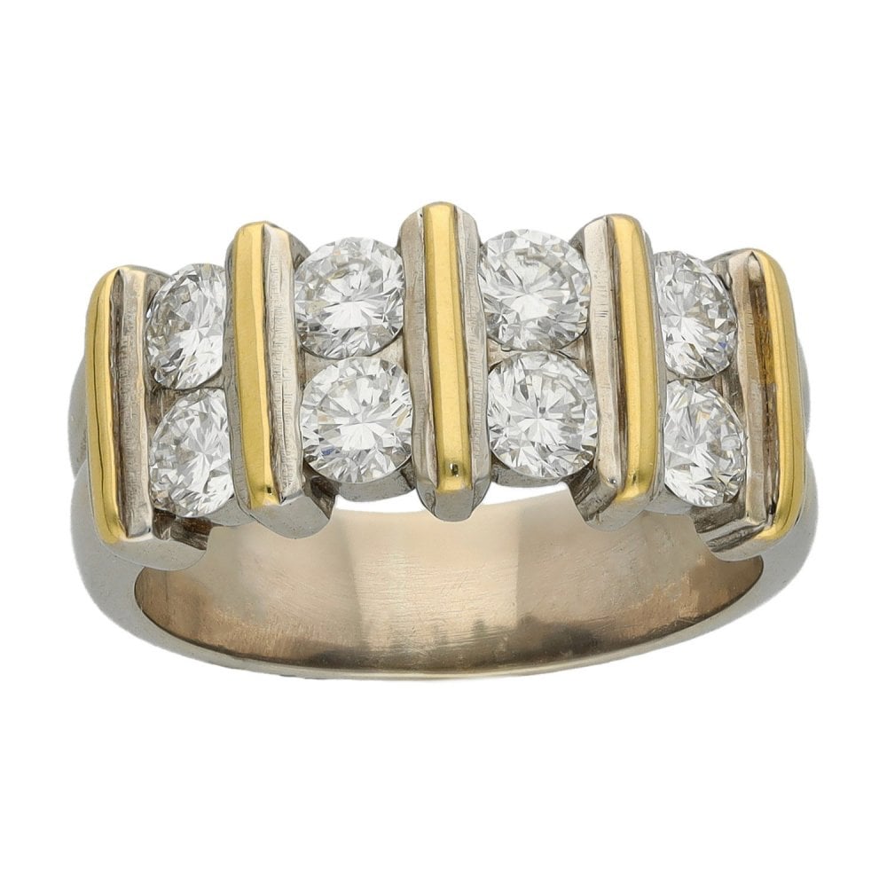 Ladies 18ct Yellow & White Gold Diamond Dress Ring - 1.28ct