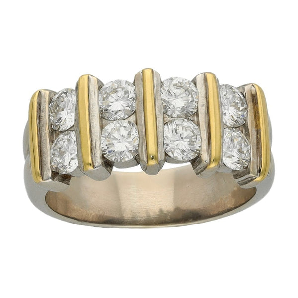 Ladies 18ct Yellow & White Gold Diamond Dress Ring - 1.28ct