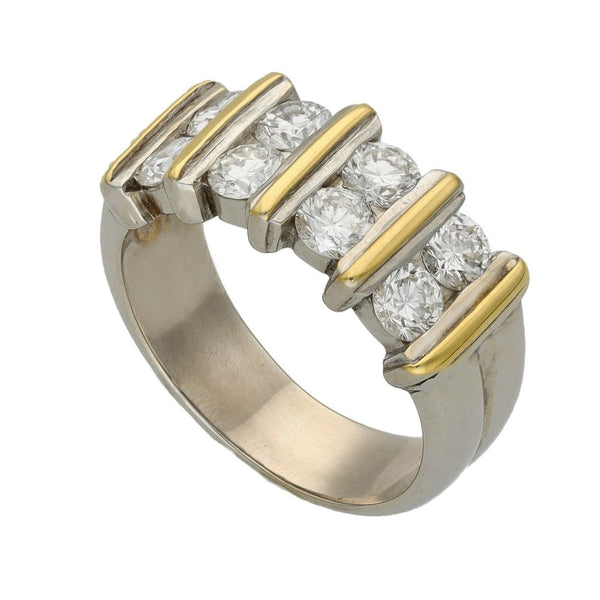 Ladies 18ct Yellow & White Gold Diamond Dress Ring - 1.28ct