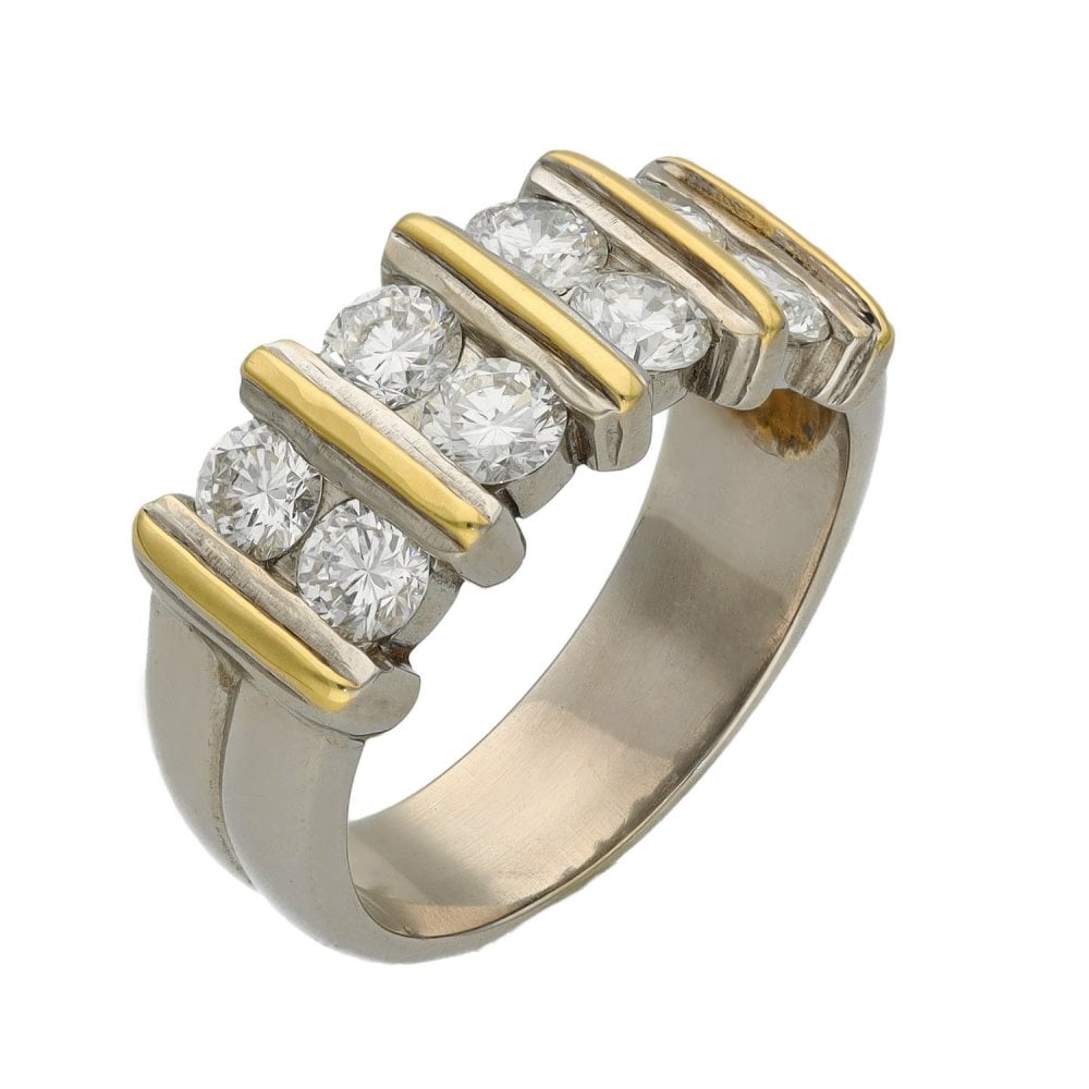 Ladies 18ct Yellow & White Gold Diamond Dress Ring - 1.28ct