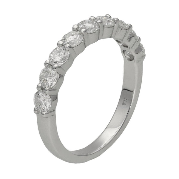 Ladies 18ct White Gold Diamond Half Eternity Ring - 1.00ct