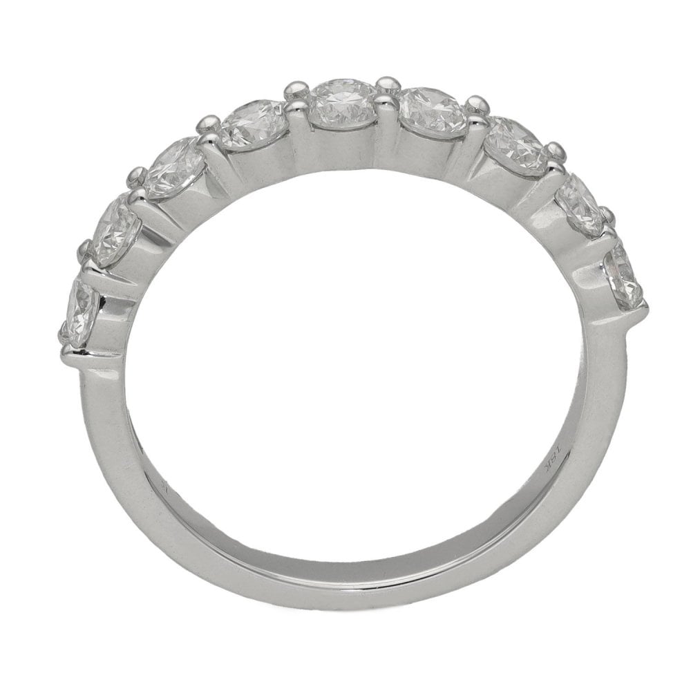 Ladies 18ct White Gold Diamond Half Eternity Ring - 1.00ct