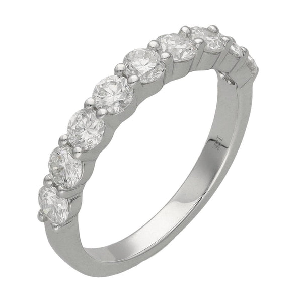 Ladies 18ct White Gold Diamond Half Eternity Ring - 1.00ct