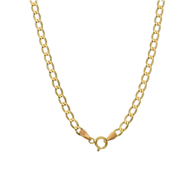 Ladies 9ct Yellow Gold Crucifix Pendant & Chain - 18" - 4.7g