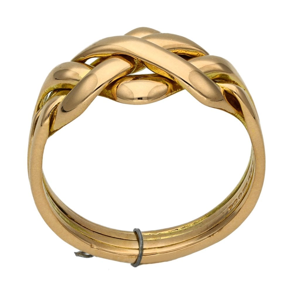 18ct Yellow Gold Four Piece Puzzle Ring - Size O