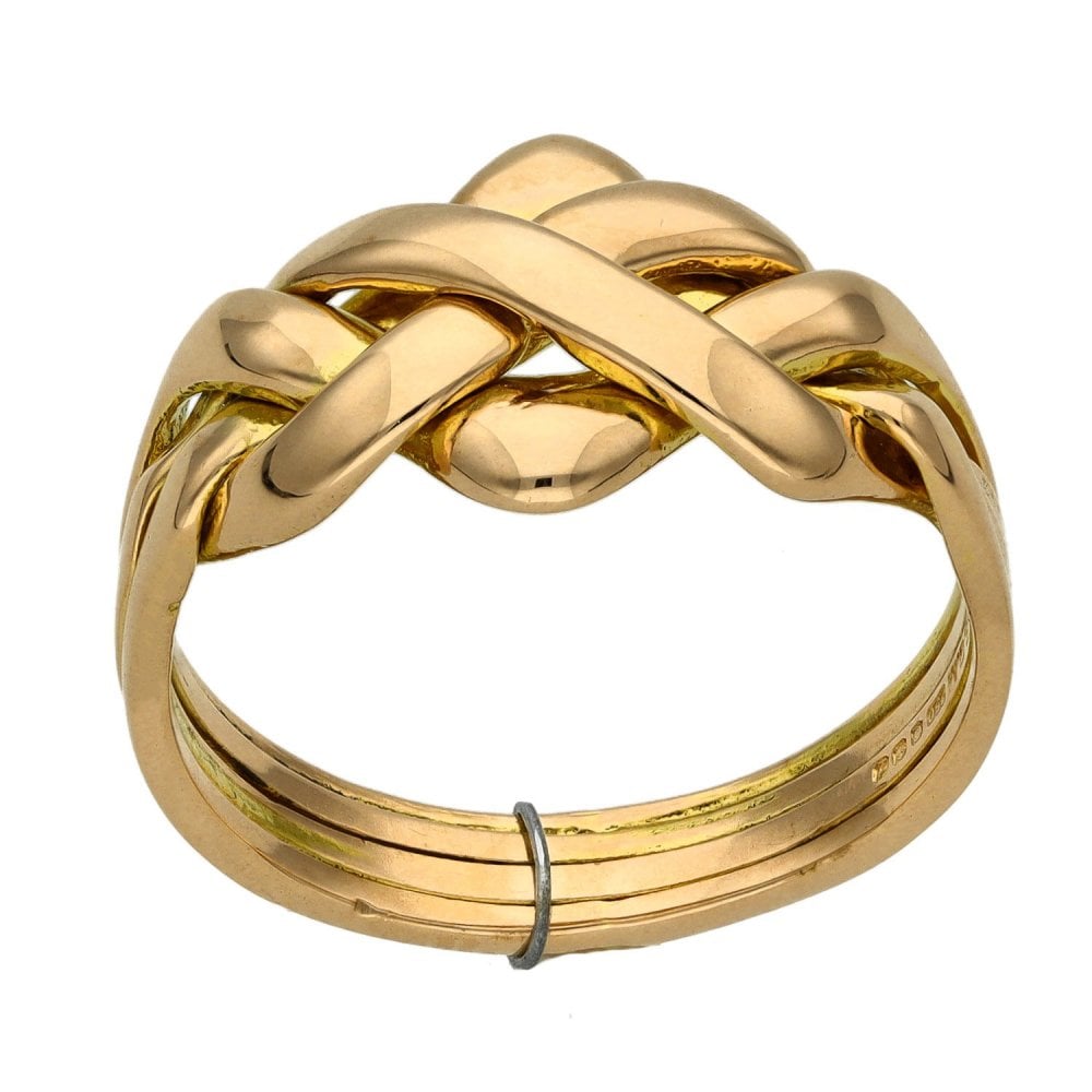 18ct Yellow Gold Four Piece Puzzle Ring - Size O