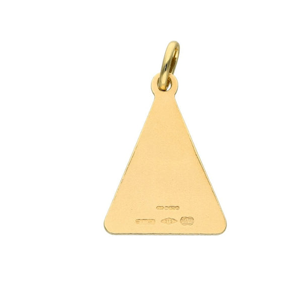 9ct Yellow Gold Triangular St. Christopher Pendant - 2.6g