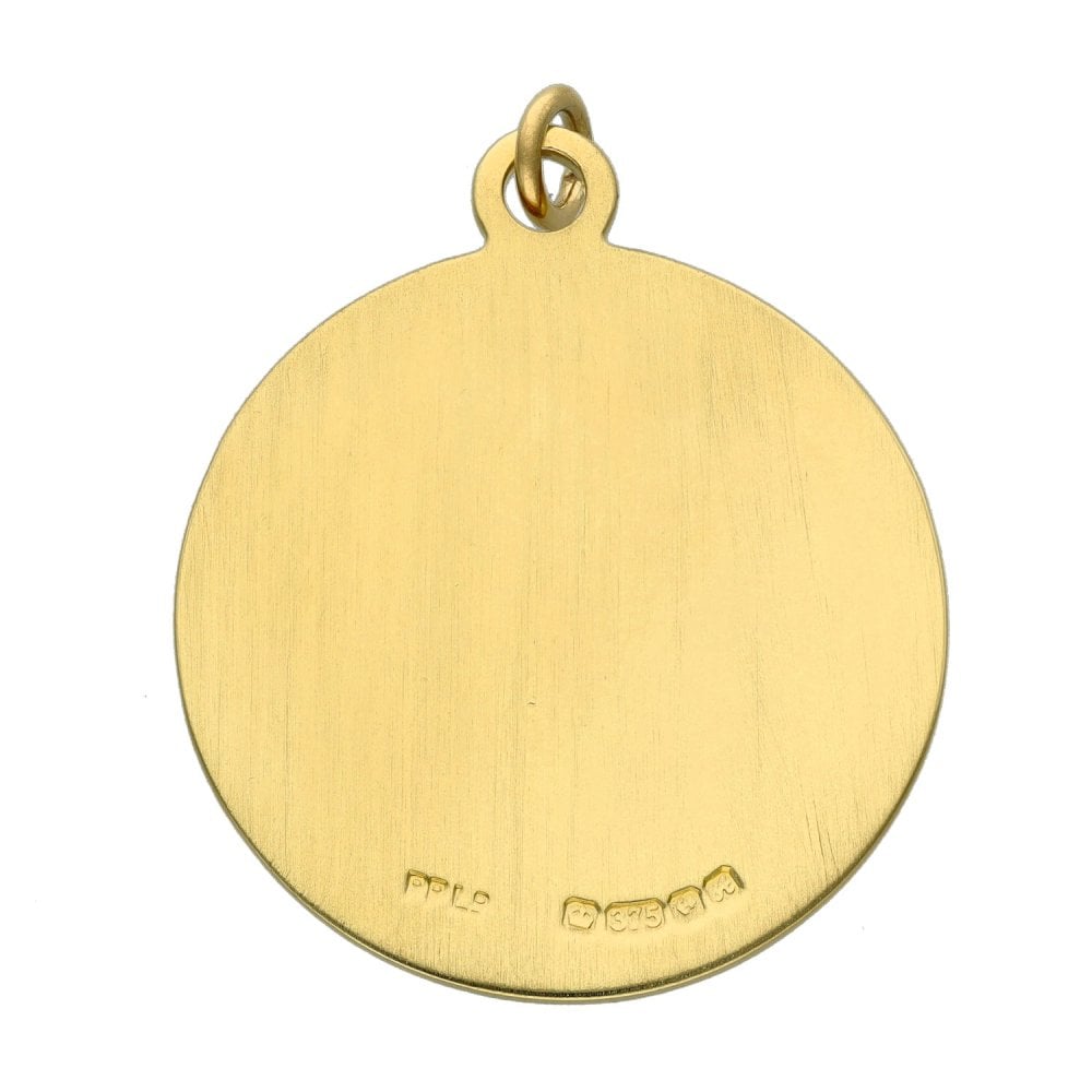 9ct Yellow Gold Round St. Christopher Pendant - 9.0g