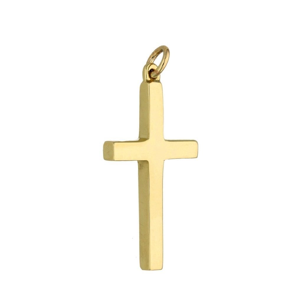 9ct Yellow Gold Plain Block Cross - 2.9g