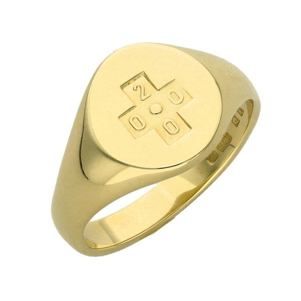 Ladies 9ct Yellow Gold 2000 Signet Ring - Size M