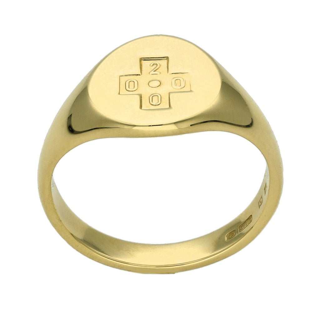 Ladies 9ct Yellow Gold 2000 Signet Ring - Size M