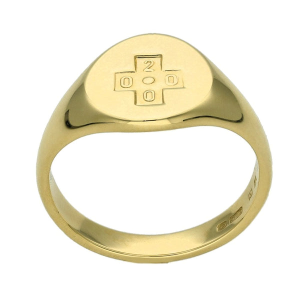 Ladies 9ct Yellow Gold 2000 Signet Ring - Size M