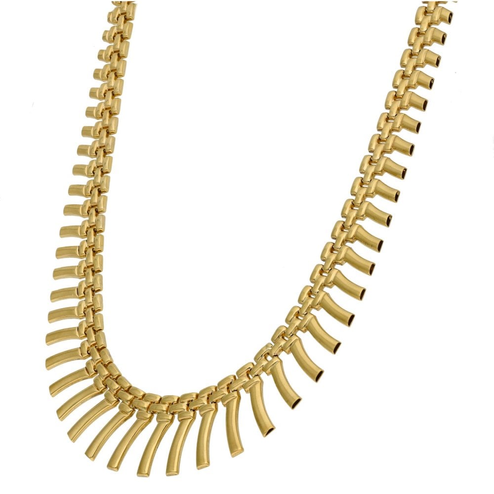 Ladies 9ct Yellow Gold Cleopatra Style Necklace - 16" - 18.7g