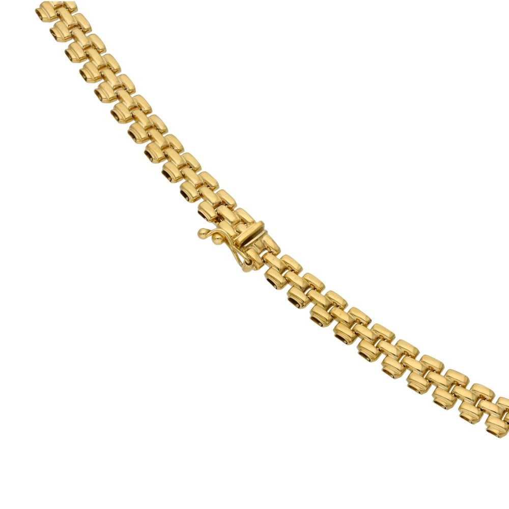 Ladies 9ct Yellow Gold Cleopatra Style Necklace - 16" - 18.7g
