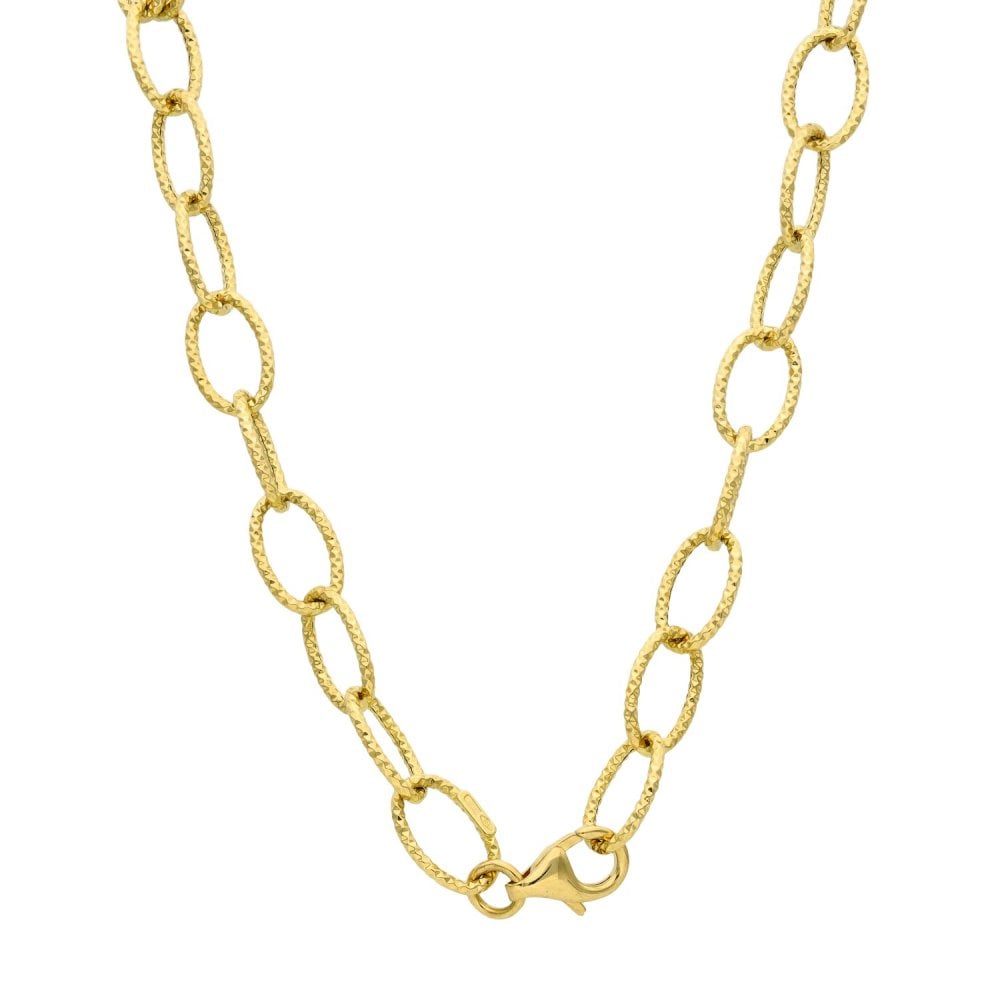 Ladies 18ct Yellow Gold Fancy Link Necklace - 18" - 8.5g
