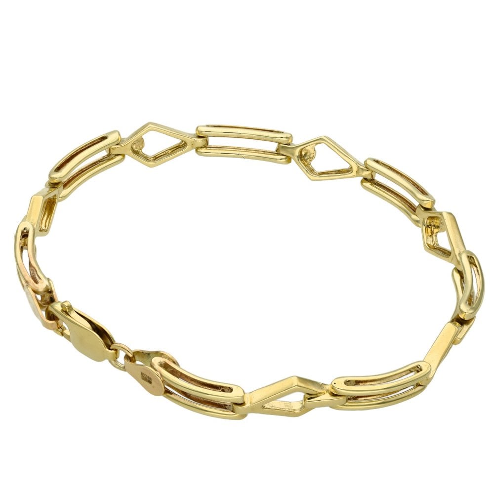 9ct Yellow Gold Fancy Link Bracelet - 10.4g