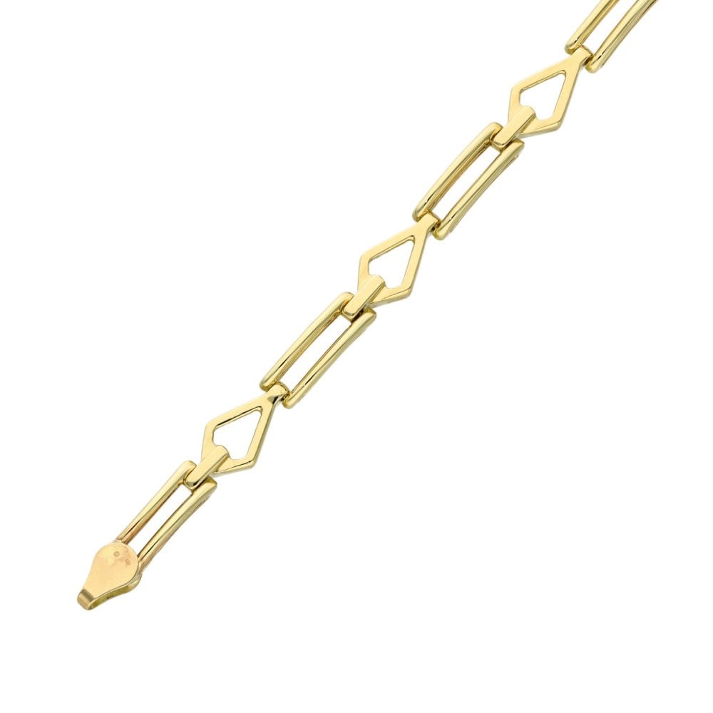 9ct Yellow Gold Fancy Link Bracelet - 10.4g
