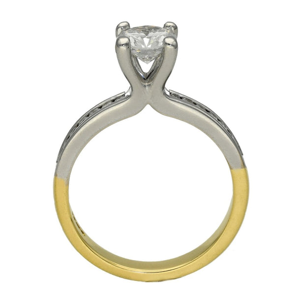 Ladies 18ct Yellow & White Gold Diamond Engagement Ring - 1.00ct
