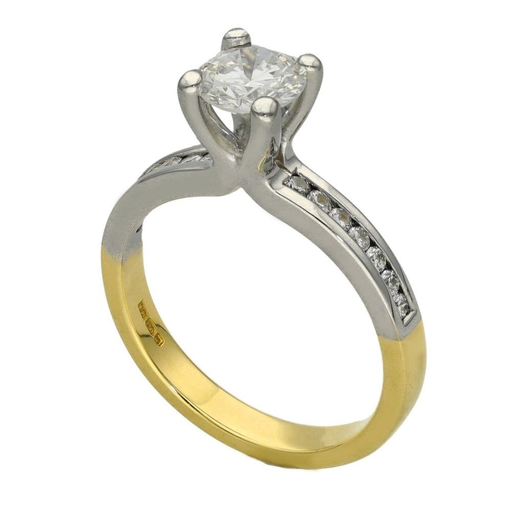 Ladies 18ct Yellow & White Gold Diamond Engagement Ring - 1.00ct