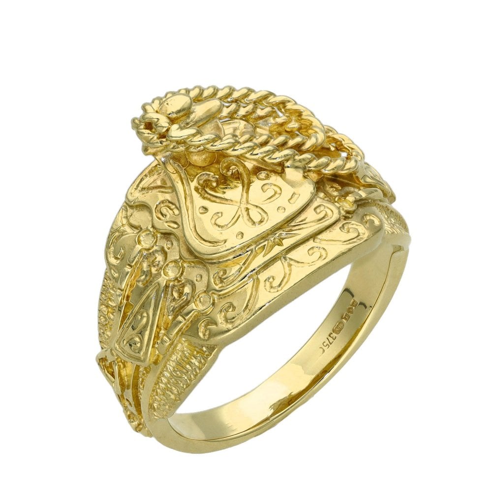 Gents 9ct Yellow Gold Saddle Ring - Size O