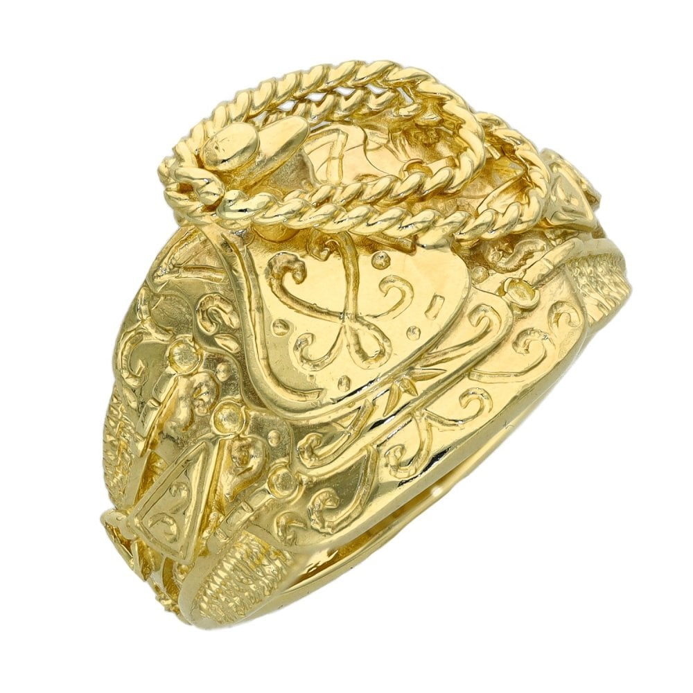 Gents 9ct Yellow Gold Saddle Ring - Size O