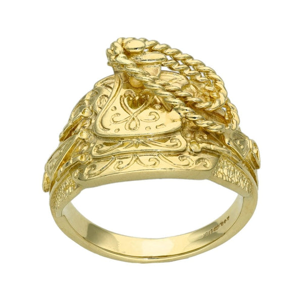 Gents 9ct Yellow Gold Saddle Ring - Size O