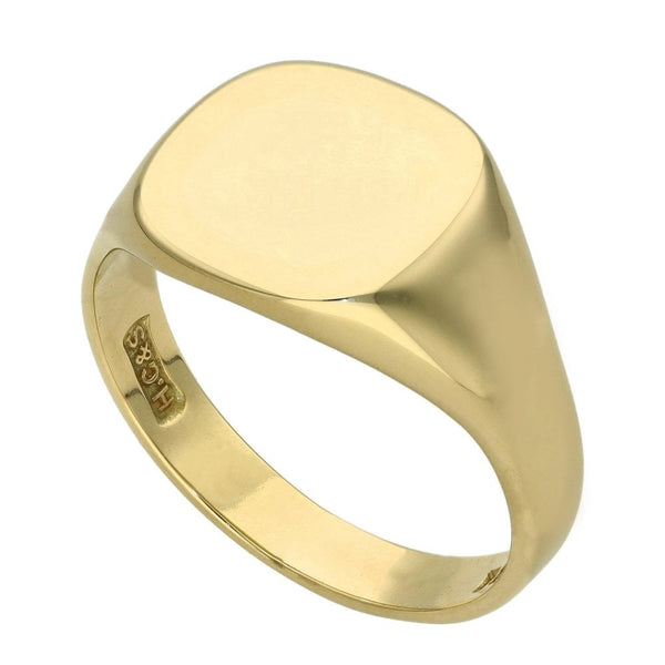 Gents 9ct Yellow Gold Plain Signet Ring - Size Z