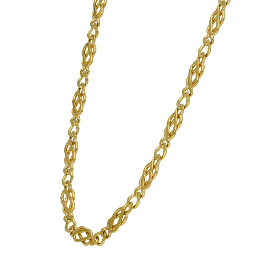 Ladies 9ct Yellow Gold Celtic Style Chain - 18" - 19.4g