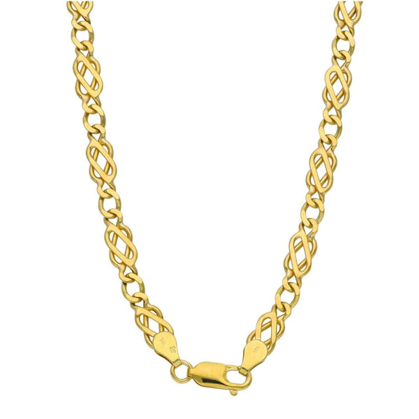 Ladies 9ct Yellow Gold Celtic Style Chain - 18" - 19.4g
