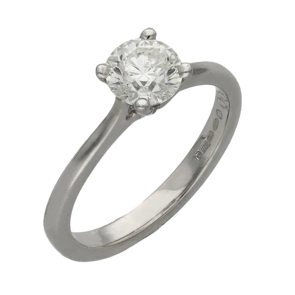 Ladies 18ct White Gold Diamond Solitaire Ring - Size N - 1.00ct