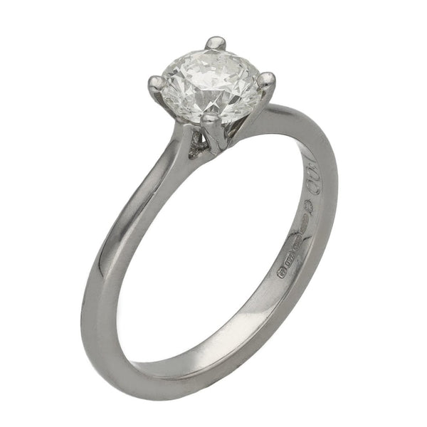 Ladies 18ct White Gold Diamond Solitaire Ring - Size N - 1.00ct