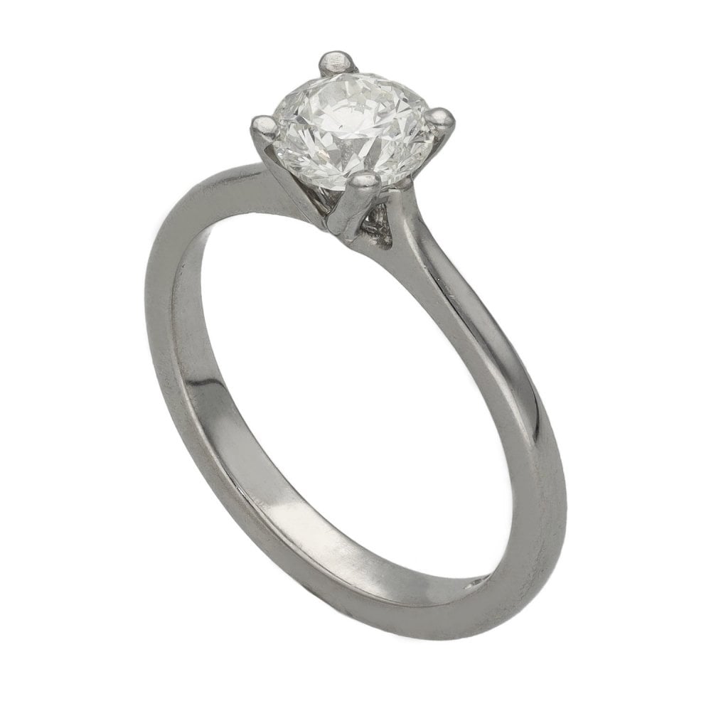 Ladies 18ct White Gold Diamond Solitaire Ring - Size N - 1.00ct