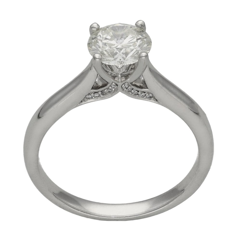 Ladies 18ct White Gold 1.14ct Diamond Solitaire Engagement Ring