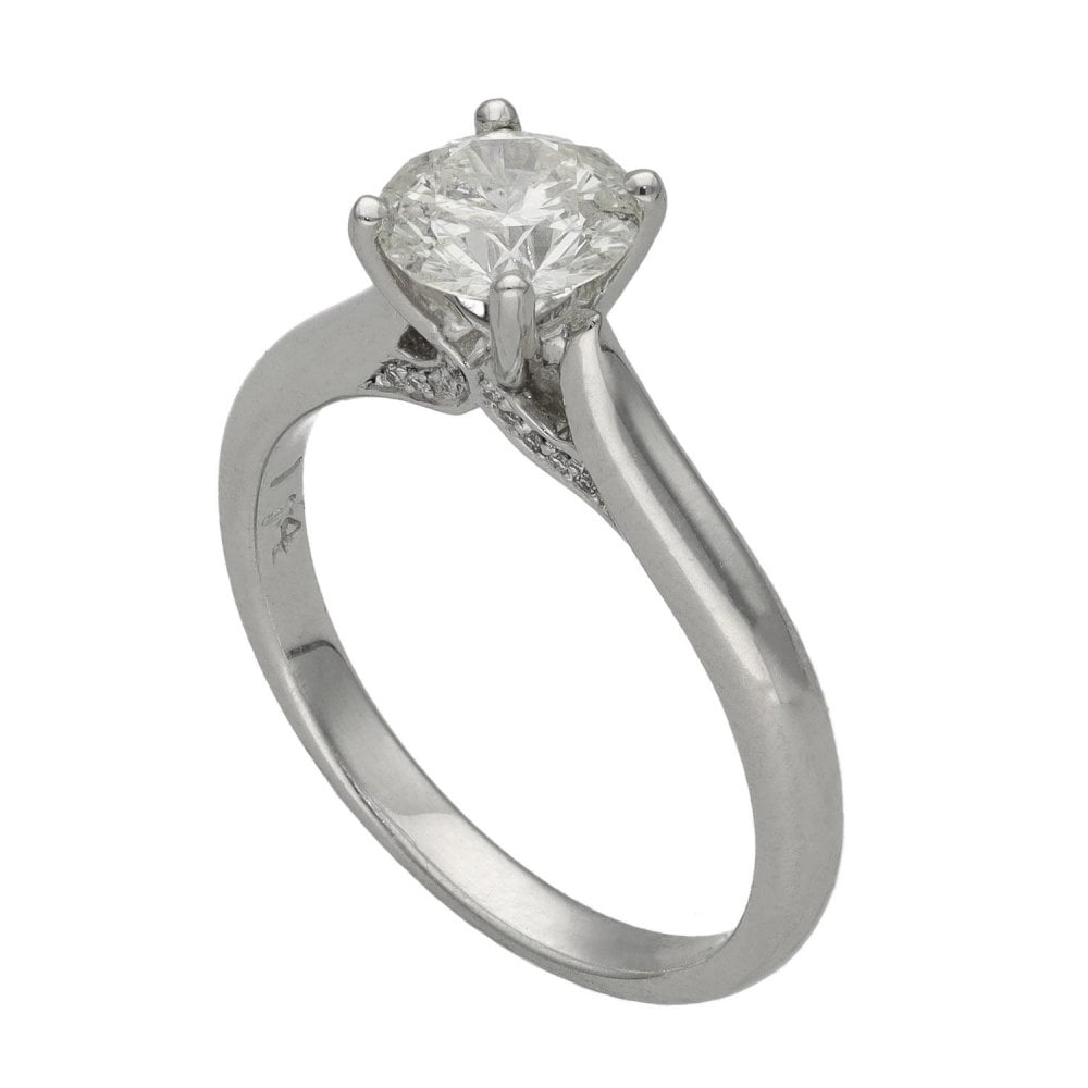 Ladies 18ct White Gold 1.14ct Diamond Solitaire Engagement Ring