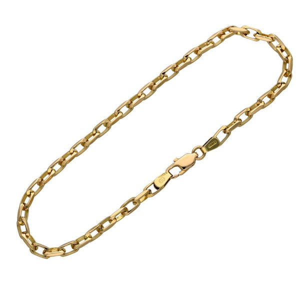 Ladies 9ct Yellow Gold Anchor Link Bracelet - 8" - 6.4g