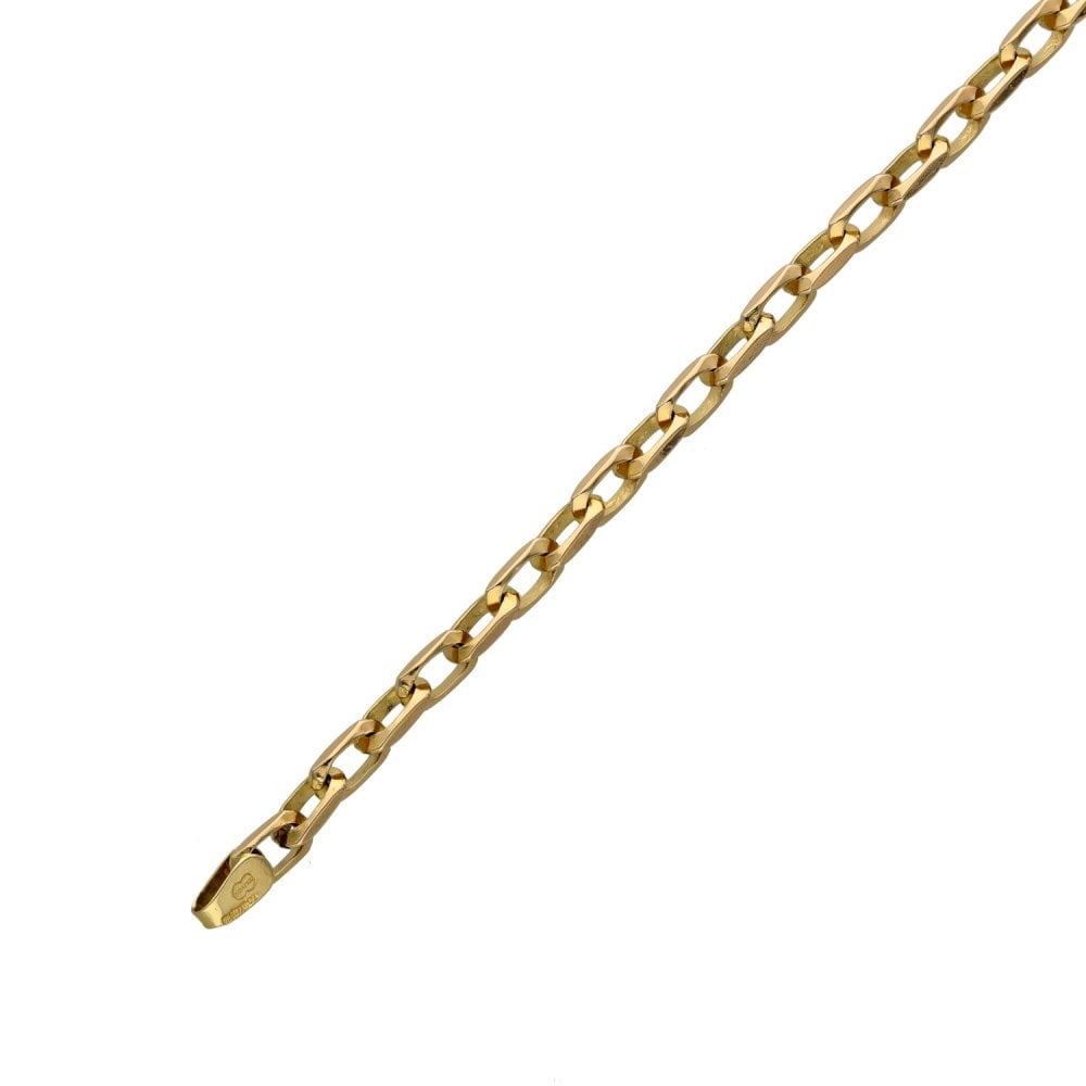 Ladies 9ct Yellow Gold Anchor Link Bracelet - 8" - 6.4g